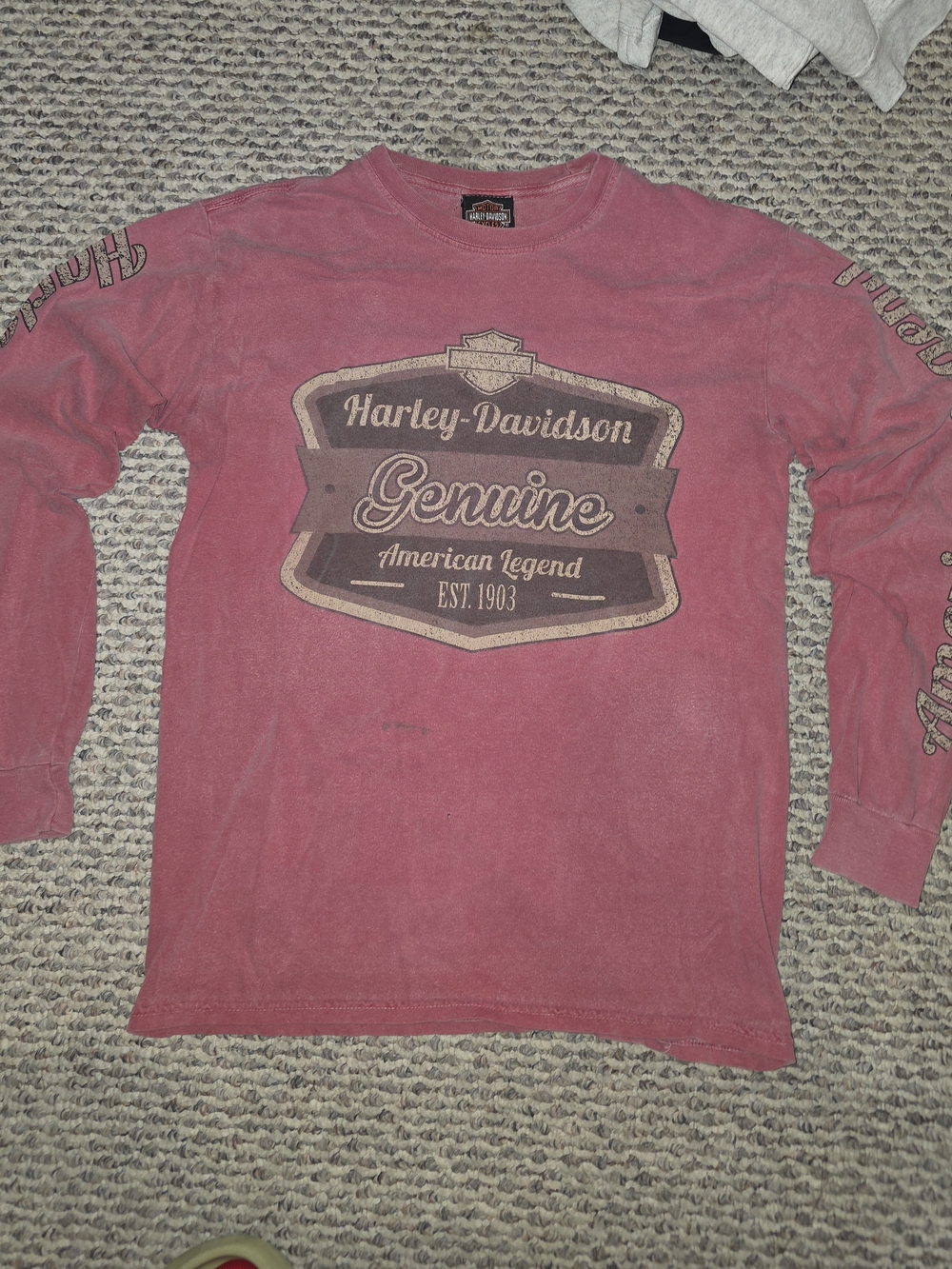 Harley-Davidson Long-Sleeve Genuine Graphic Tee - Faded Red